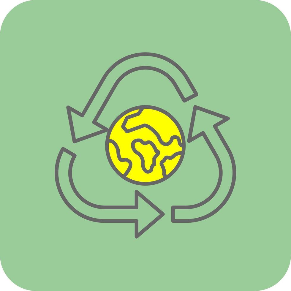 Recycle Filled Yellow Icon vector