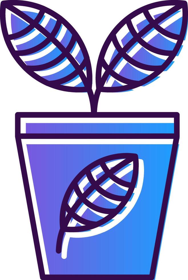 planta degradado lleno icono vector