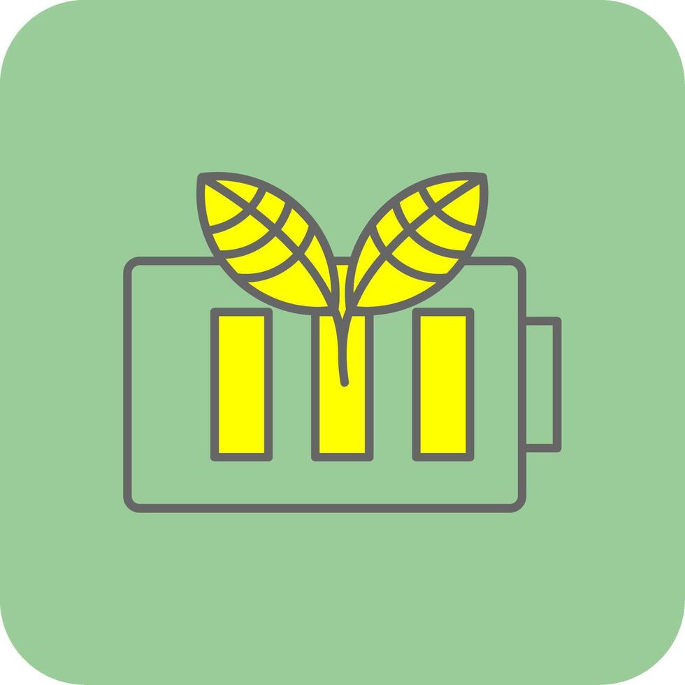 Eco Battery Filled Yellow Icon vector