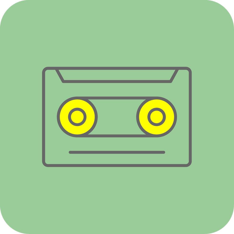 Cassette Filled Yellow Icon vector