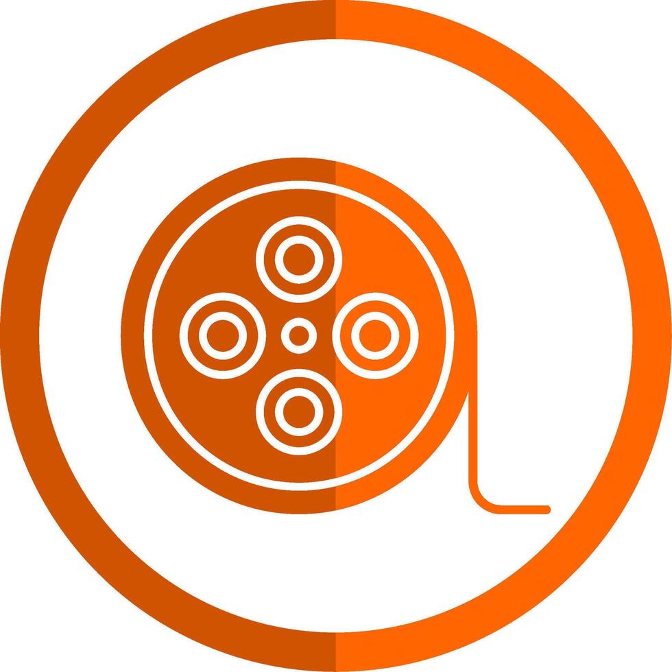 Film Reel Glyph Orange Circle Icon vector