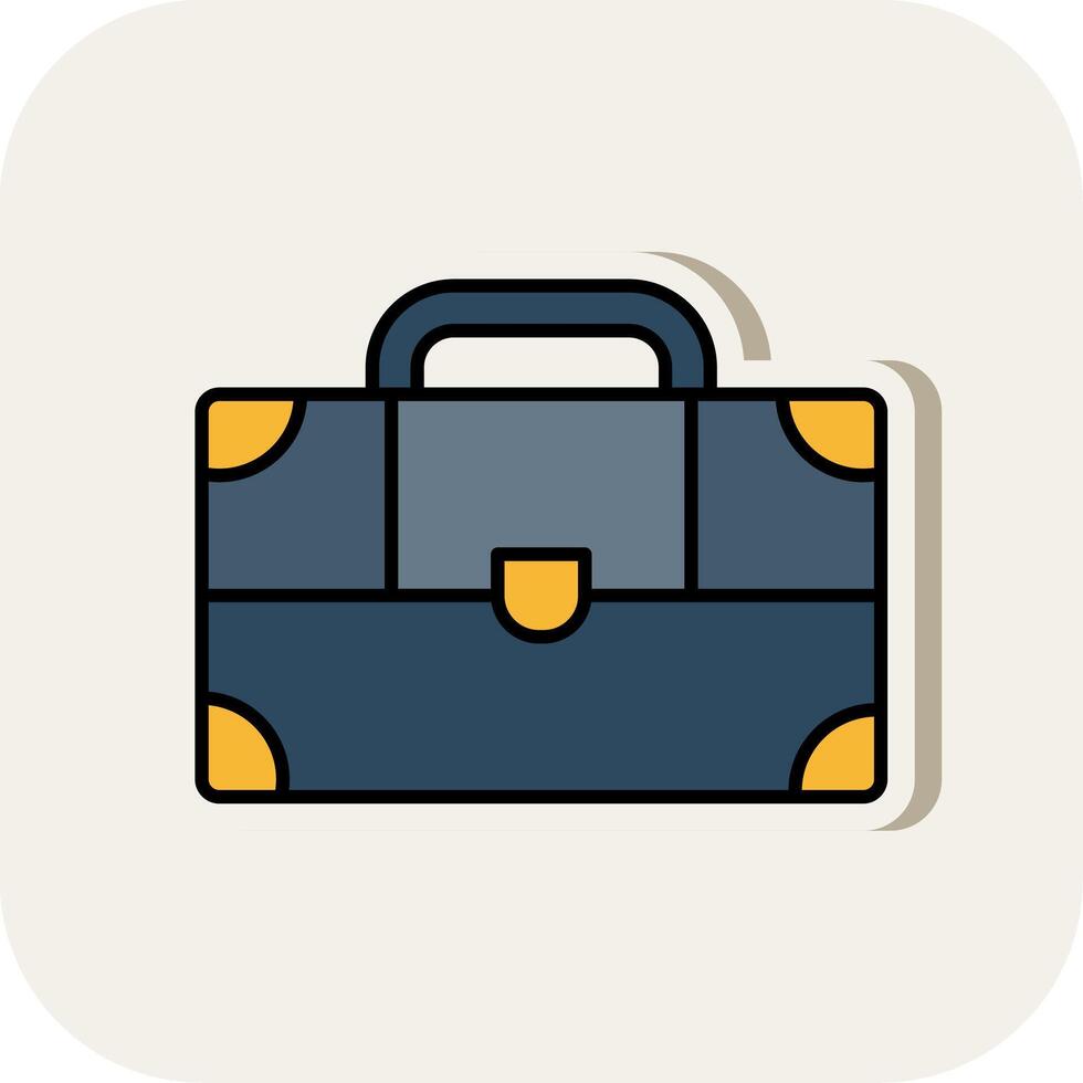Suitcase Line Filled White Shadow Icon vector