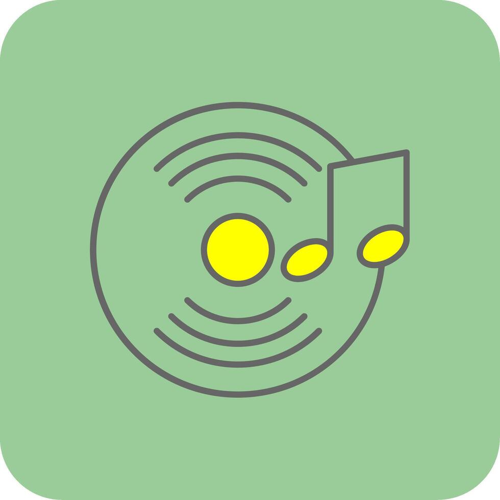 Vinyl Record Filled Yellow Icon vector