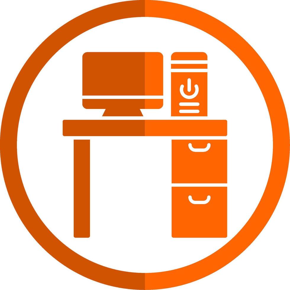 Table Glyph Orange Circle Icon vector