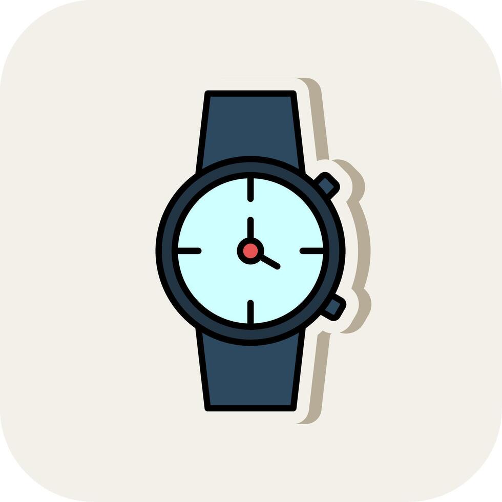 Watch Line Filled White Shadow Icon vector