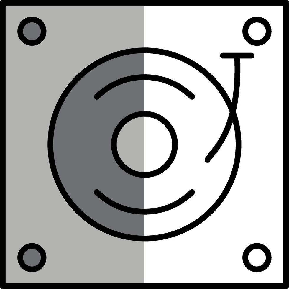 Turntable Filled Half Cut Icon vector