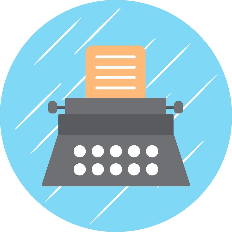Typewriter Flat Blue Circle Icon vector