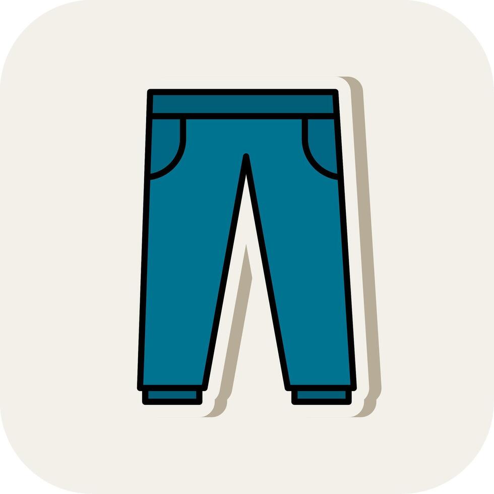 pantalones línea lleno blanco sombra icono vector