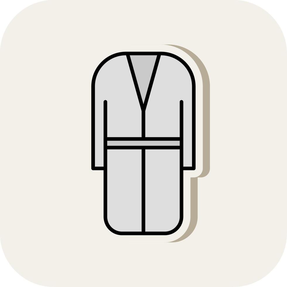 Bath Robe Line Filled White Shadow Icon vector