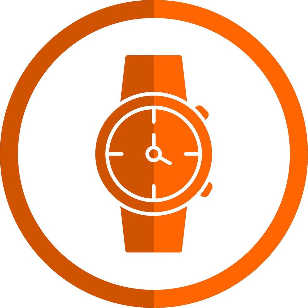 reloj glifo naranja circulo icono vector
