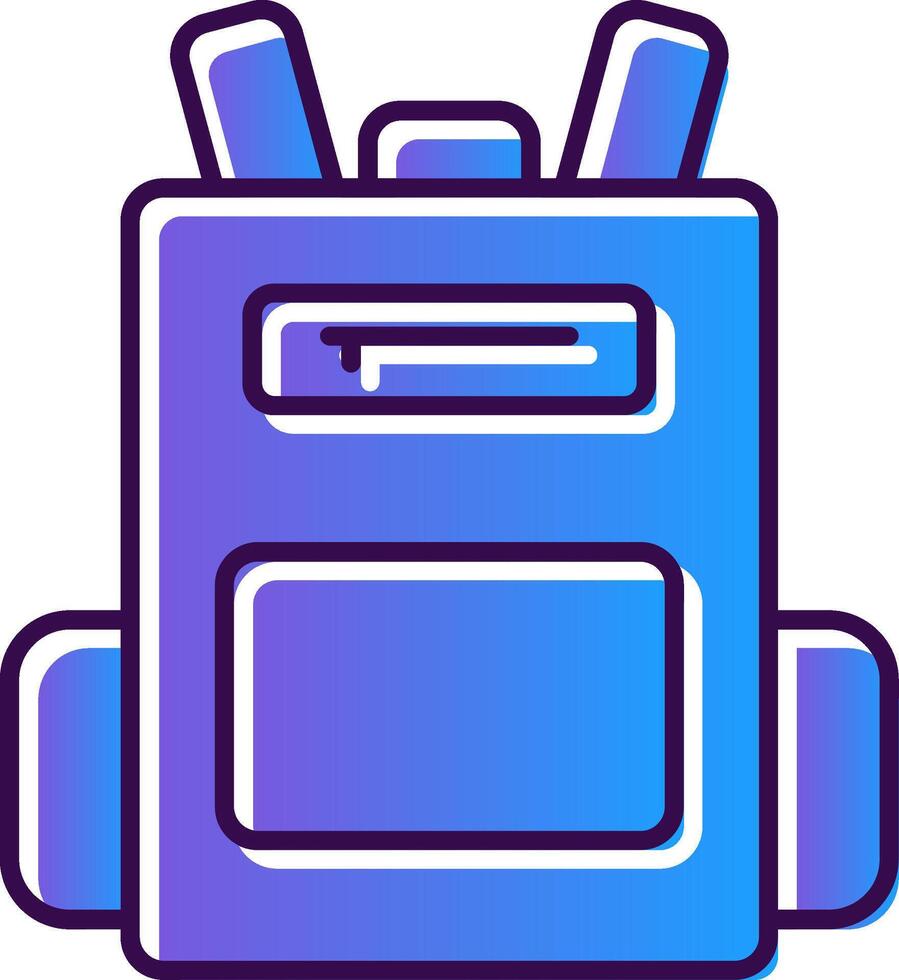 Backpack Gradient Filled Icon vector