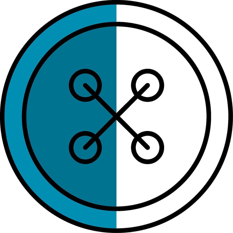 Cloth Button Filled Half Cut Icon vector