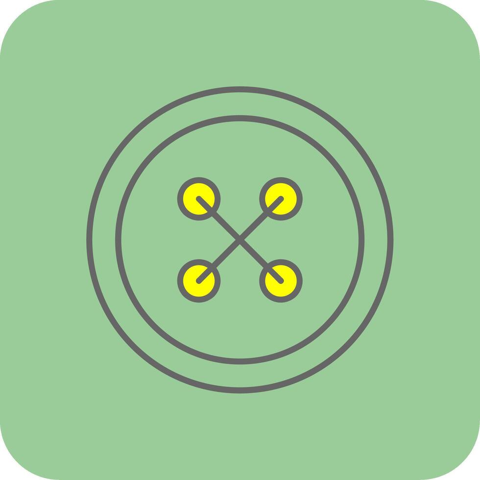 Cloth Button Filled Yellow Icon vector