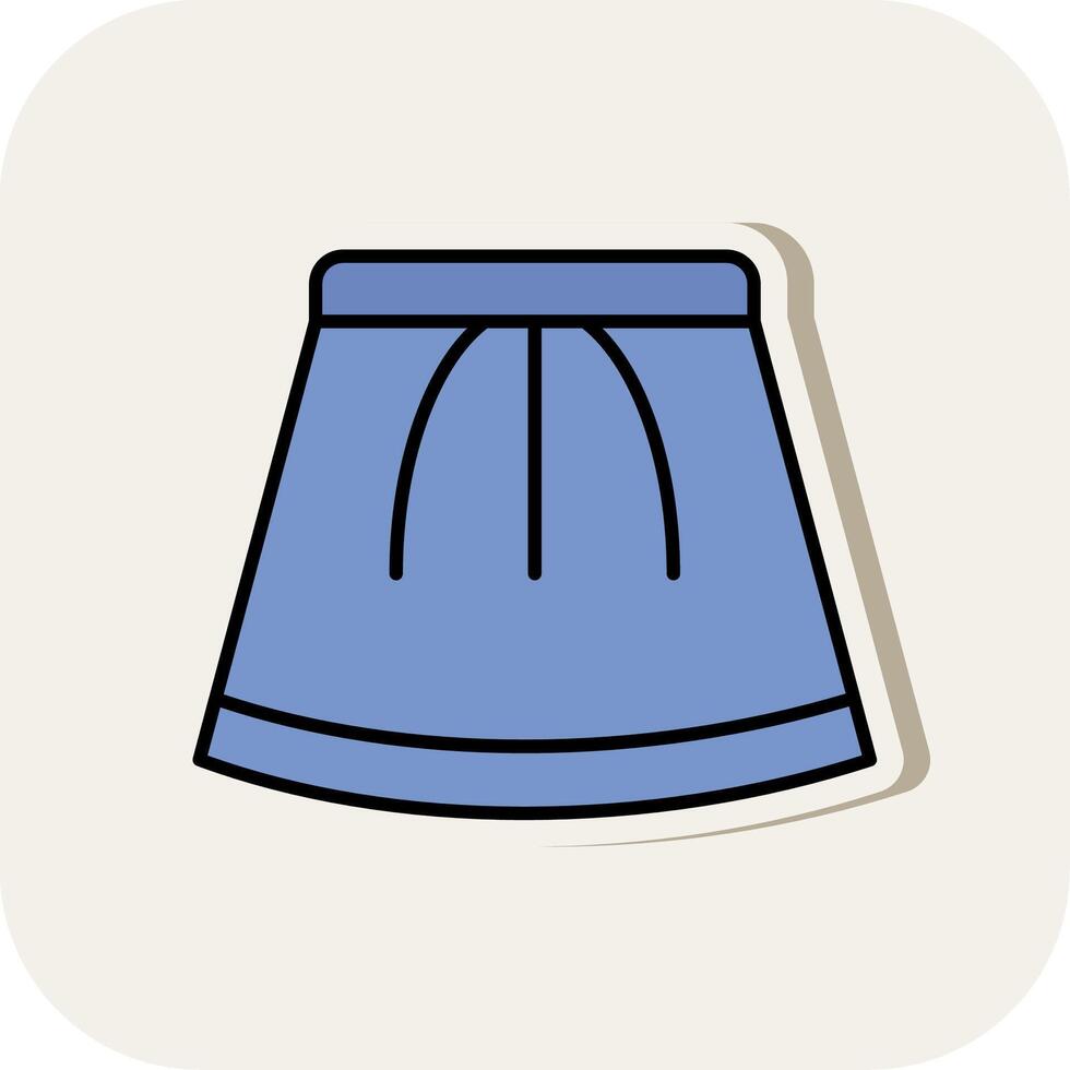 Skirt Line Filled White Shadow Icon vector