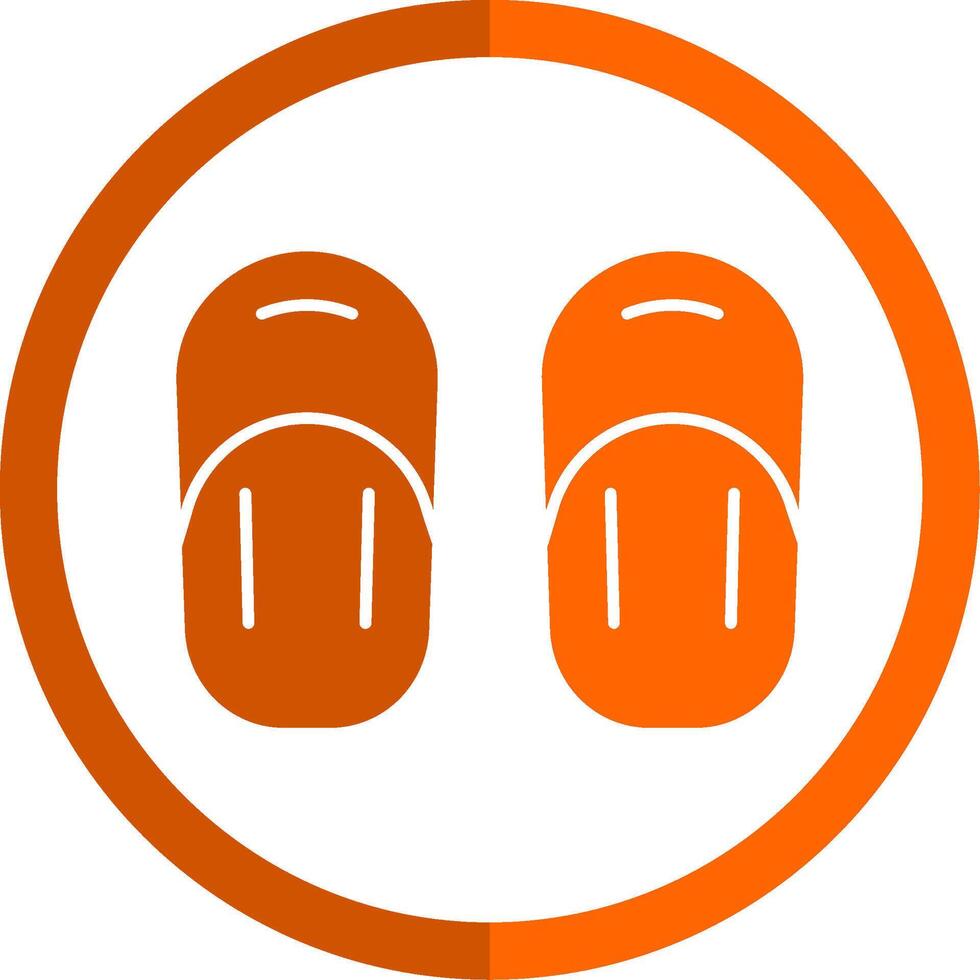 Sandal Glyph Orange Circle Icon vector