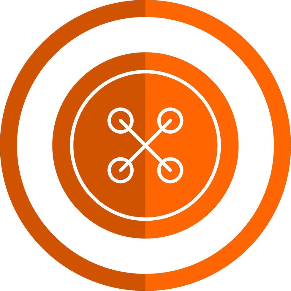 Cloth Button Glyph Orange Circle Icon vector