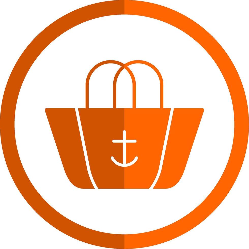 Beach Bag Glyph Orange Circle Icon vector