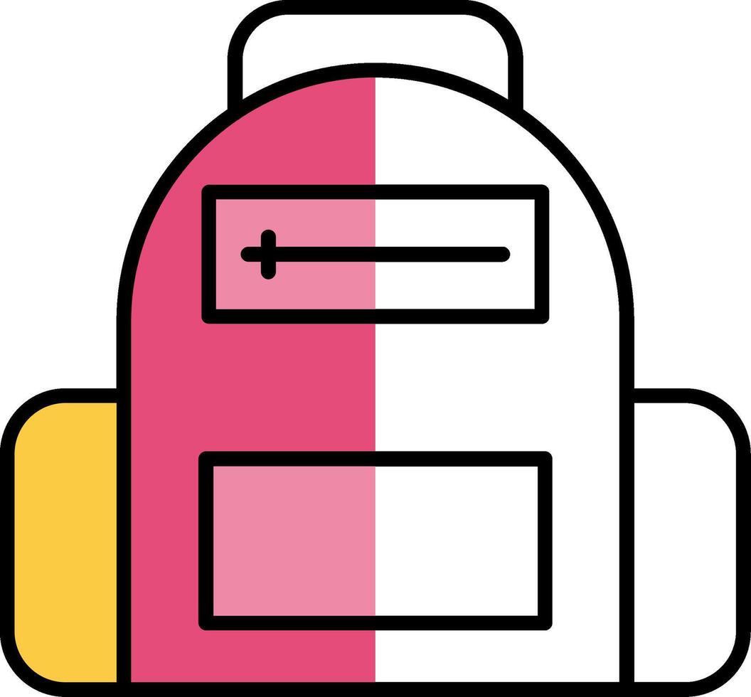 School Bag Filled Half Cut Icon vector