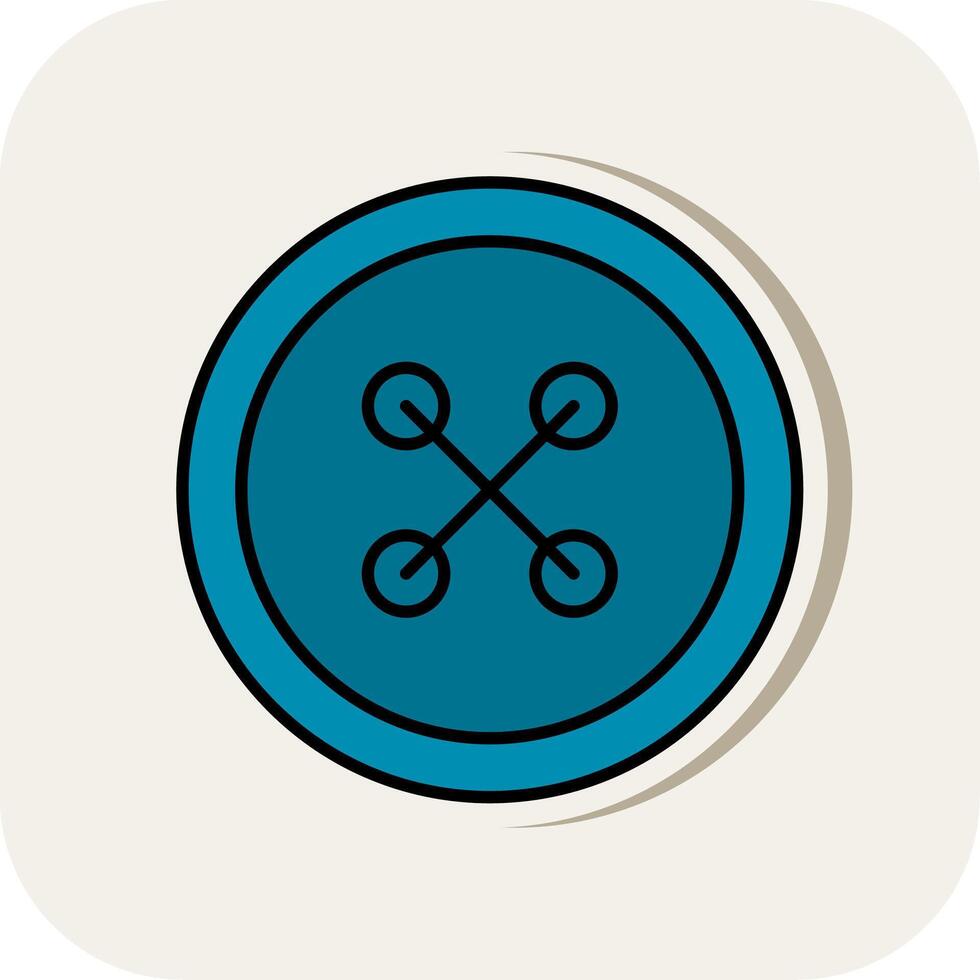 Cloth Button Line Filled White Shadow Icon vector