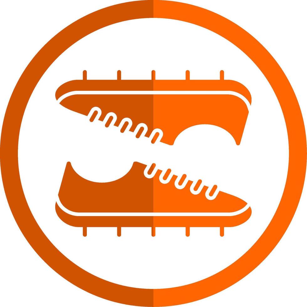 Soccer Boots Glyph Orange Circle Icon vector