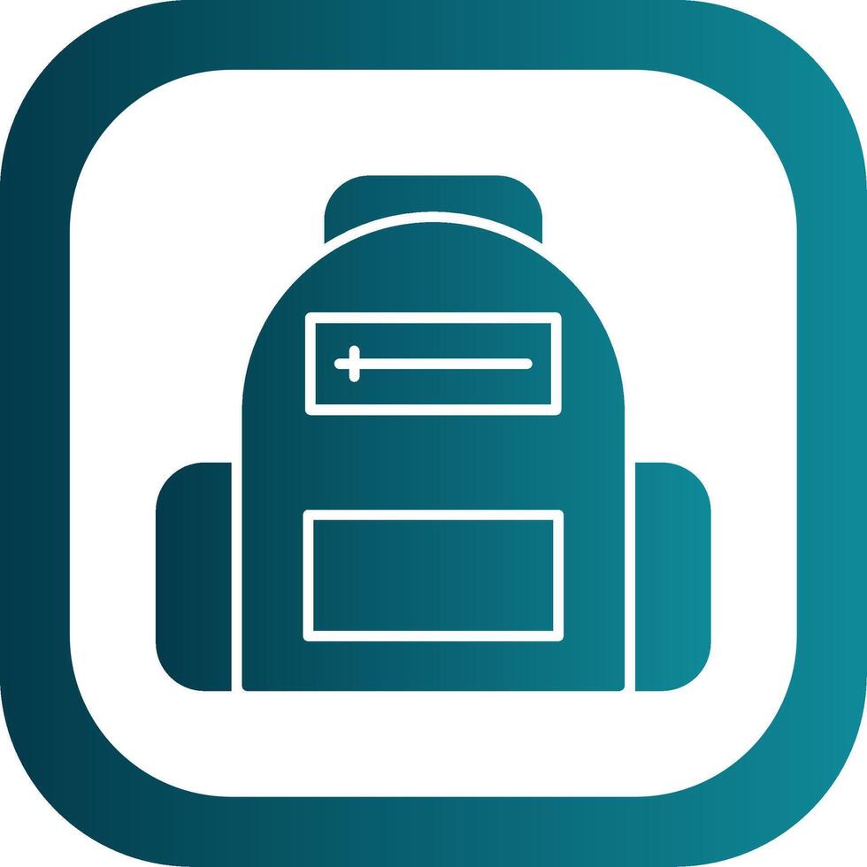 School Bag Glyph Gradient Round Corner Icon vector