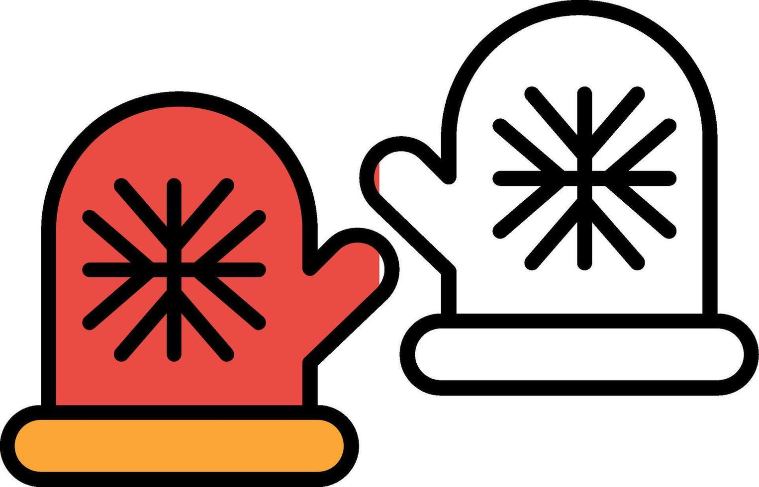 Winter Gloves Filled Half Cut Icon vector