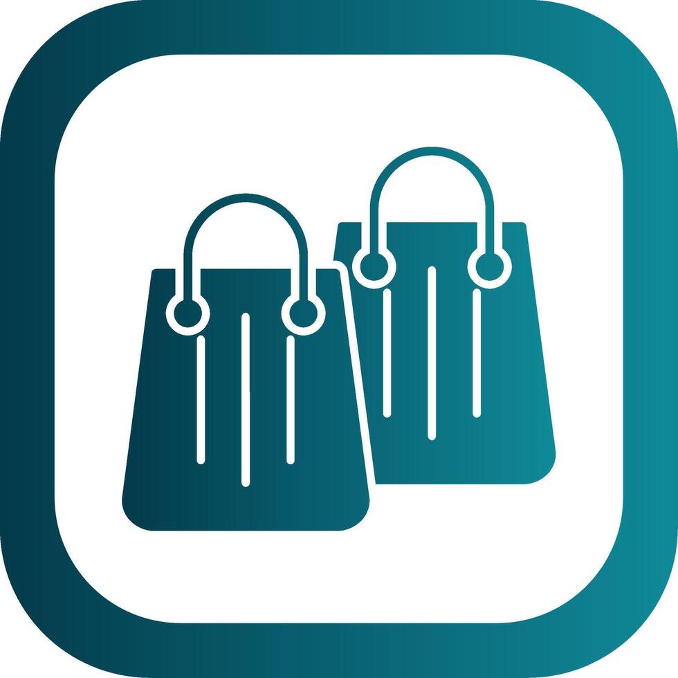 Shopping Bag Glyph Gradient Round Corner Icon vector