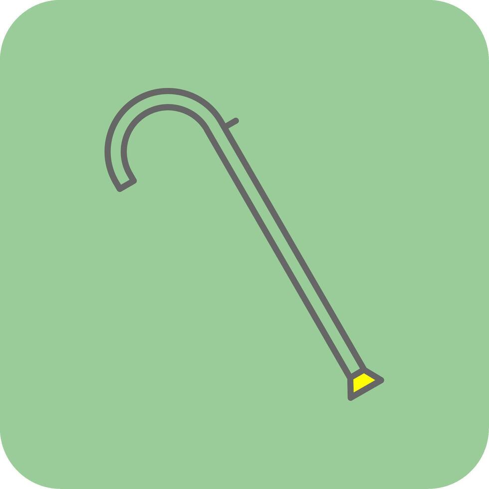 Walking Stick Filled Yellow Icon vector
