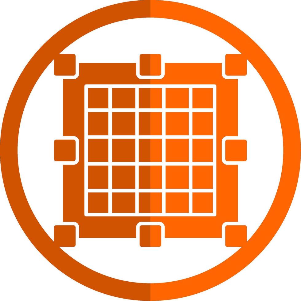 Grid Glyph Orange Circle Icon vector