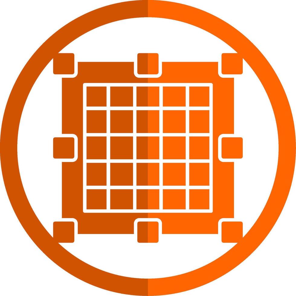 Grid Glyph Orange Circle Icon vector