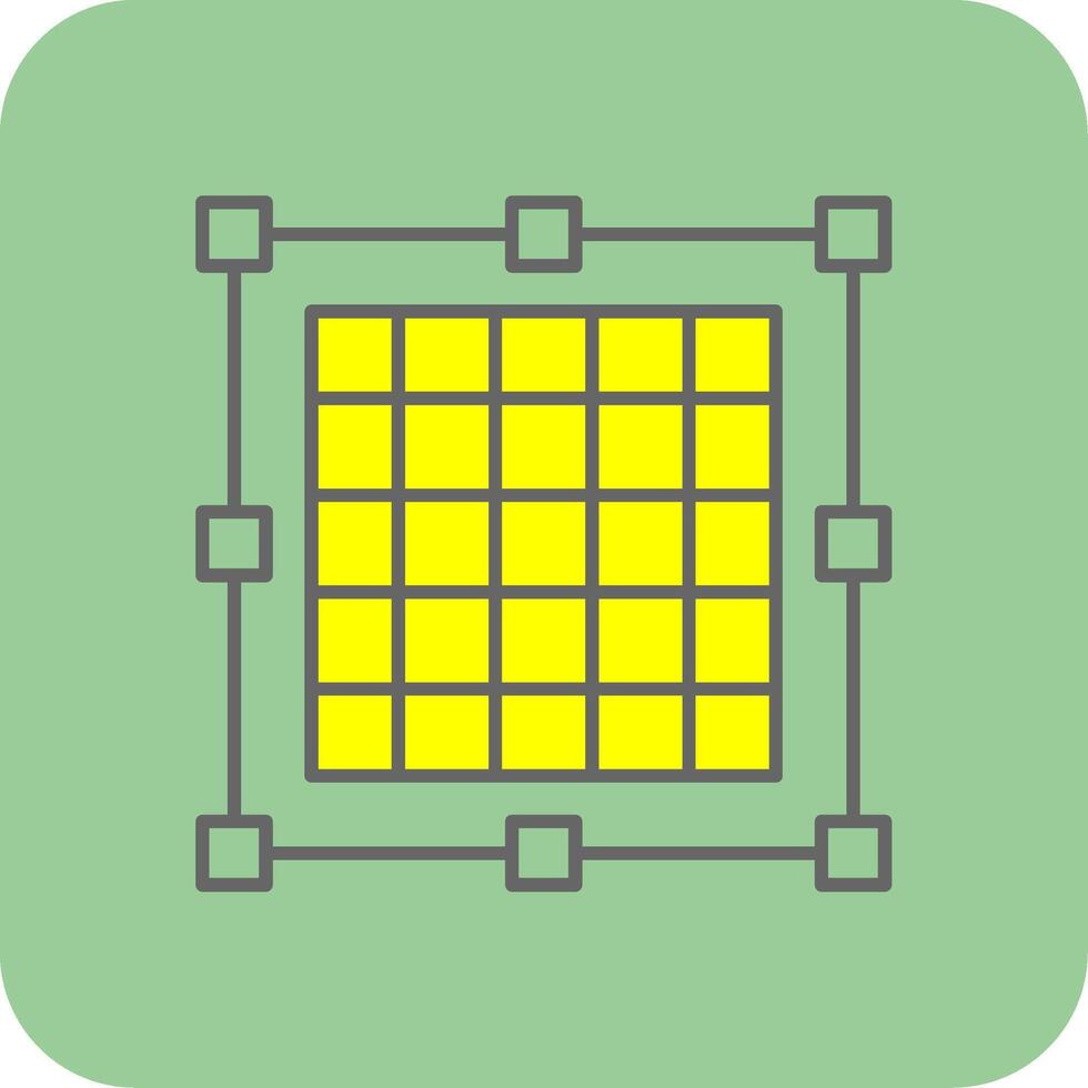 cuadrícula lleno amarillo icono vector