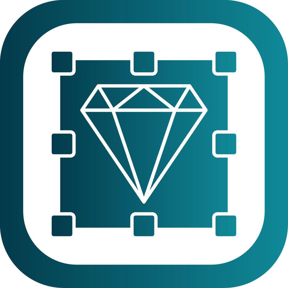 Diamond Glyph Gradient Round Corner Icon vector