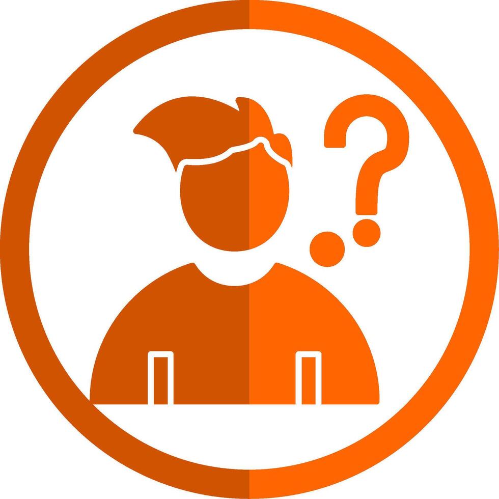 Question Glyph Orange Circle Icon vector