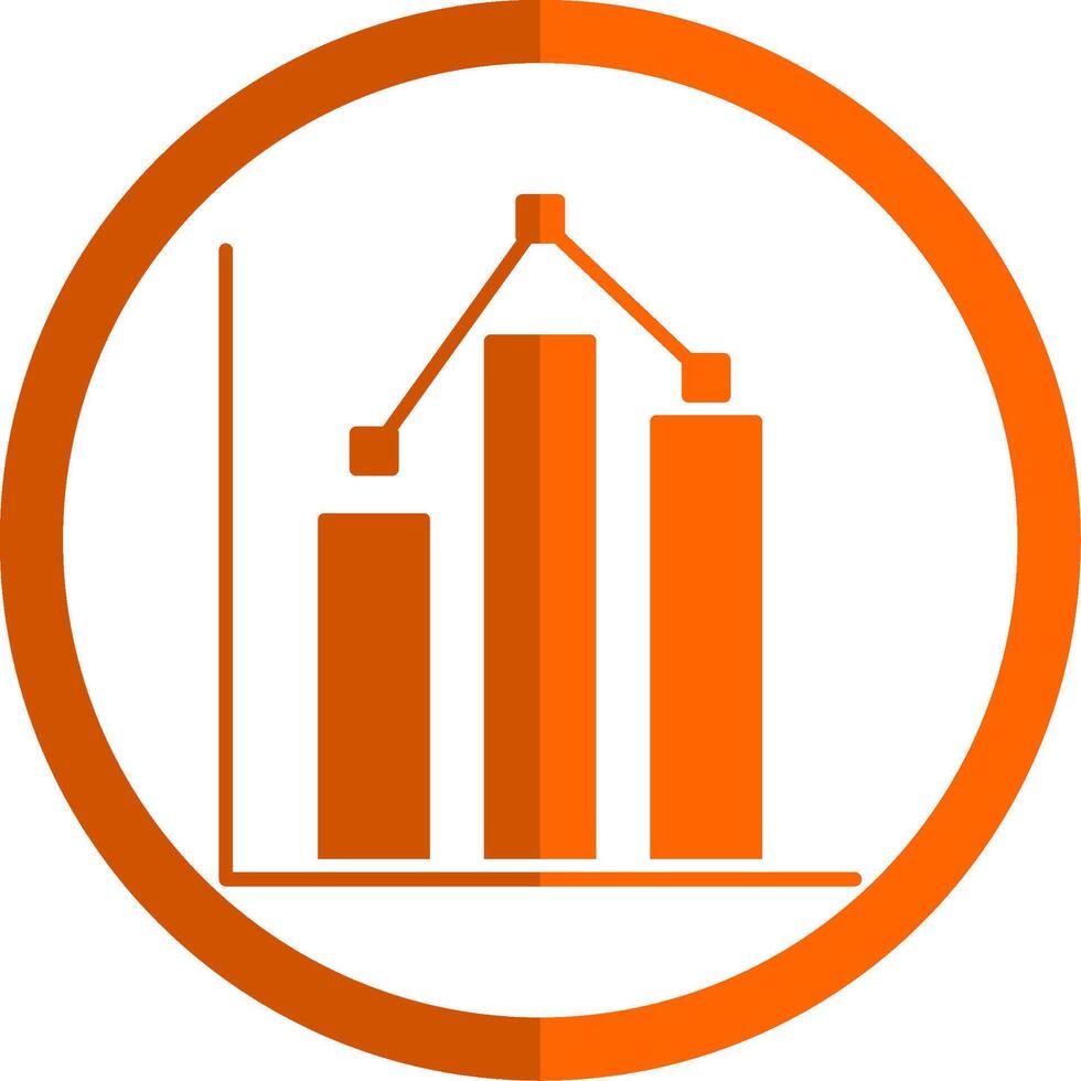 Statistics Glyph Orange Circle Icon vector