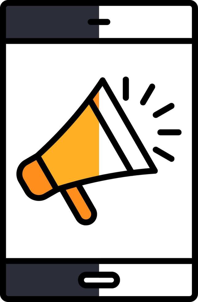 Marketing Filled Half Cut Icon vector