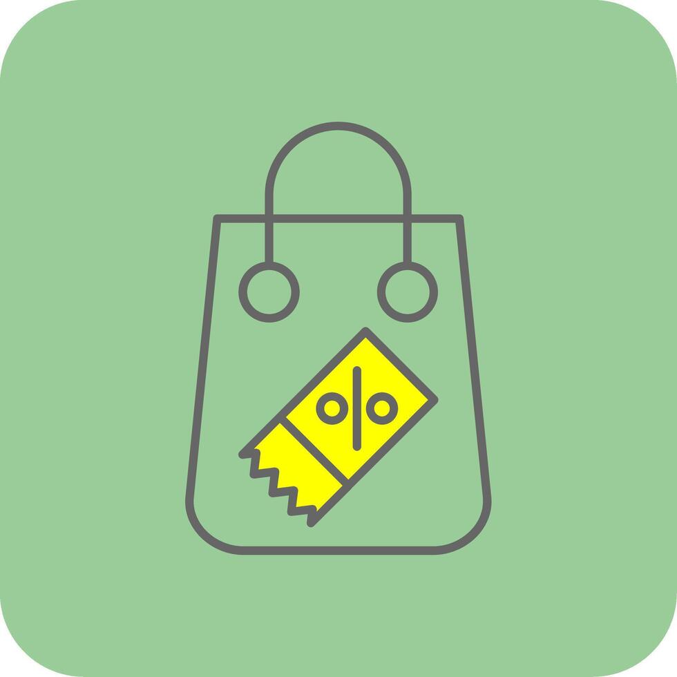 Discount Filled Yellow Icon vector