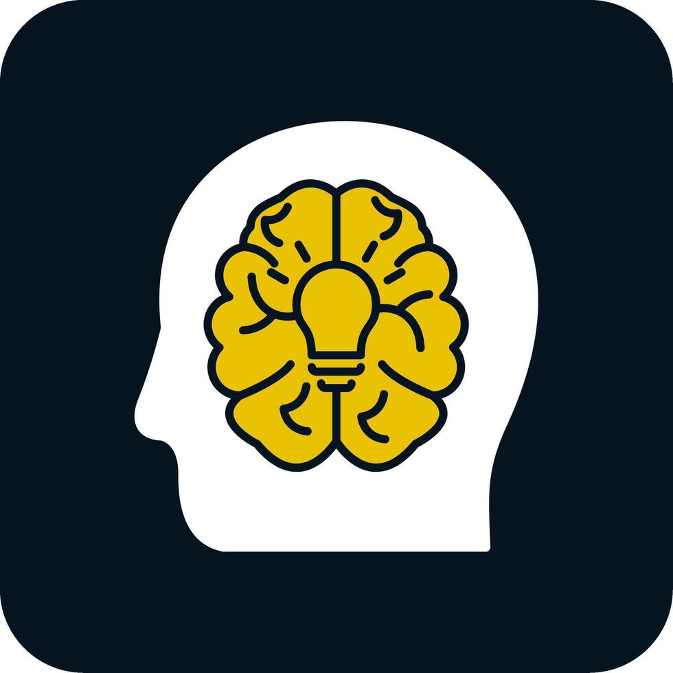 Brain Glyph Two Color Icon vector