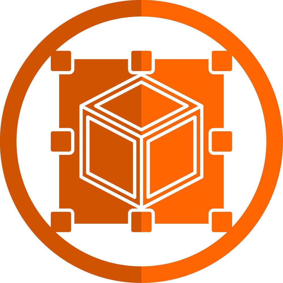 Scale Glyph Orange Circle Icon vector