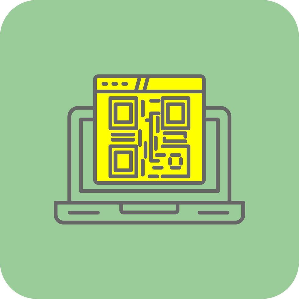 Qr Code Filled Yellow Icon vector