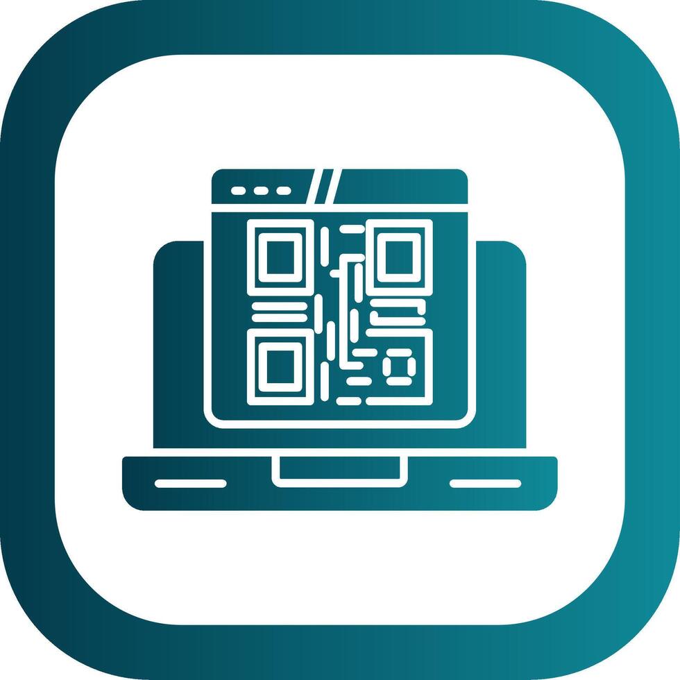 Qr Code Glyph Gradient Round Corner Icon vector
