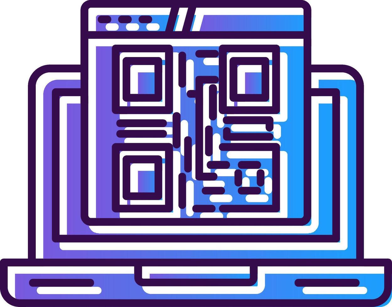Qr Code Gradient Filled Icon vector