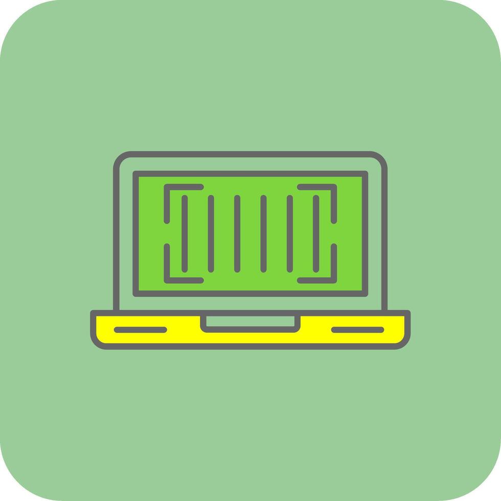 Barcode Filled Yellow Icon vector