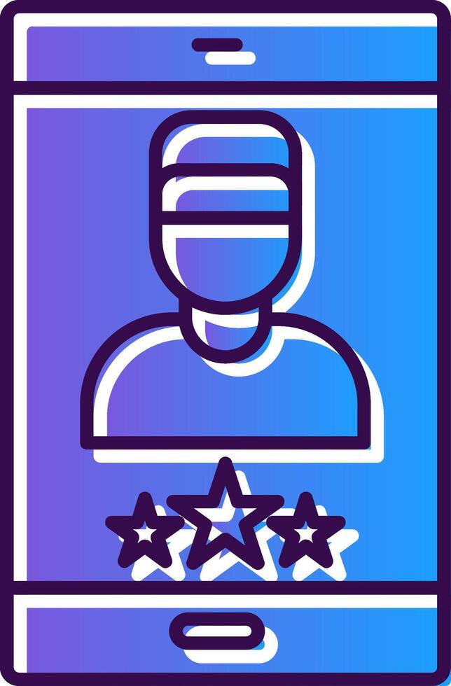 cliente revisión degradado lleno icono vector