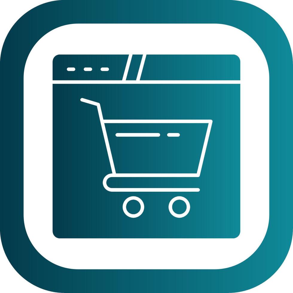 Online Store Glyph Gradient Round Corner Icon vector