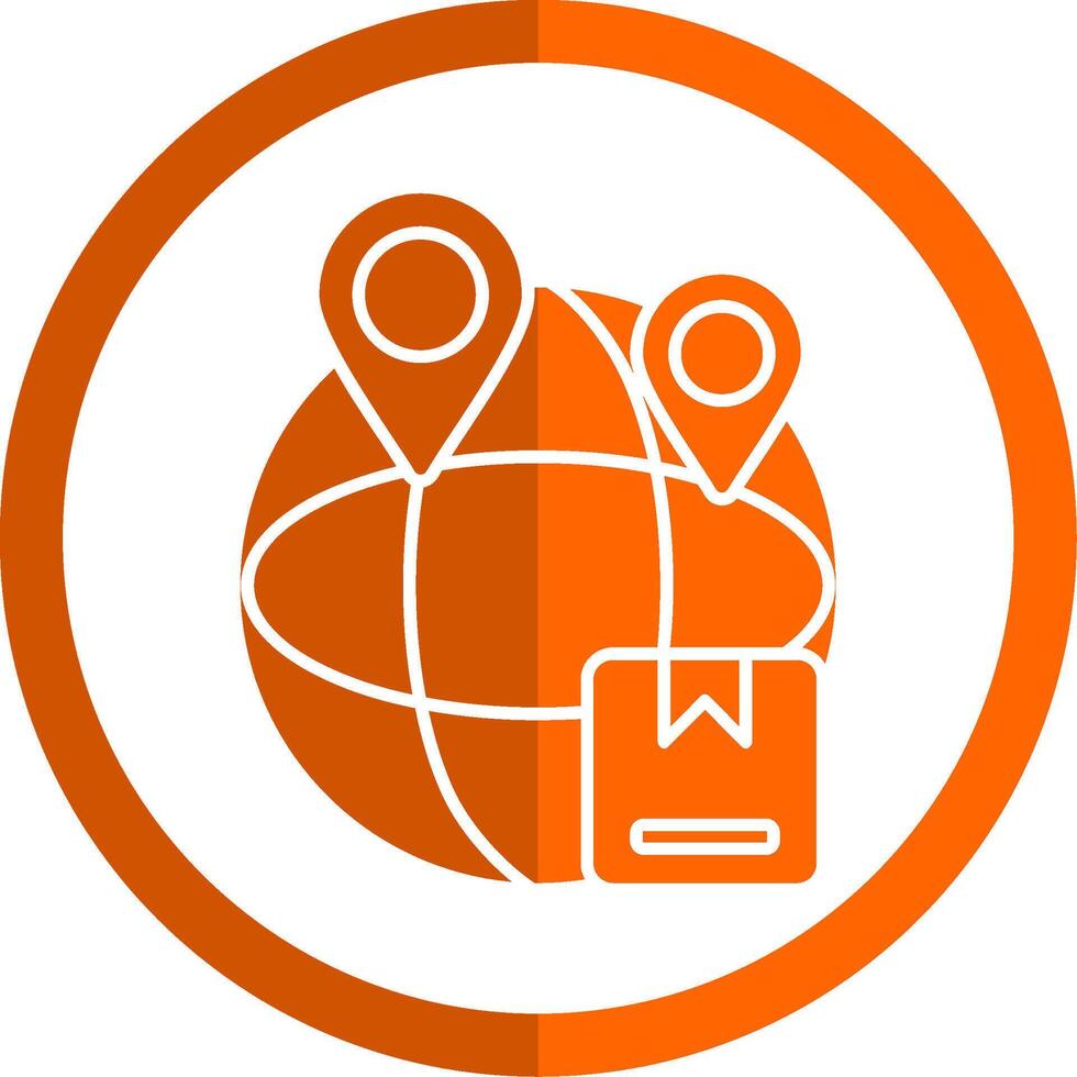 Worldwide Shipping Glyph Orange Circle Icon vector