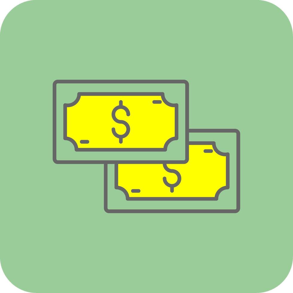Cash Filled Yellow Icon vector