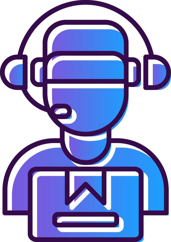 Delivery Courier Gradient Filled Icon vector
