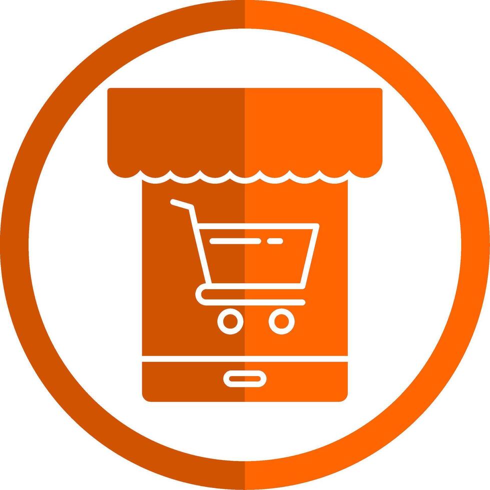 Online Store Glyph Orange Circle Icon vector