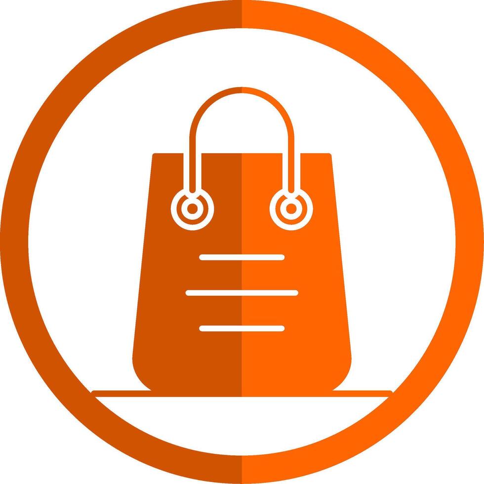Shopping Bag Glyph Orange Circle Icon vector
