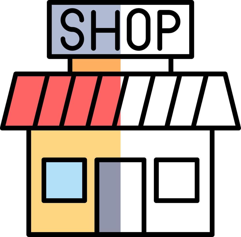 Shop Filled Half Cut Icon vector